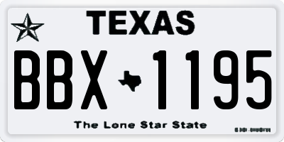 TX license plate BBX1195