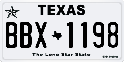 TX license plate BBX1198