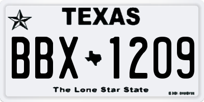 TX license plate BBX1209