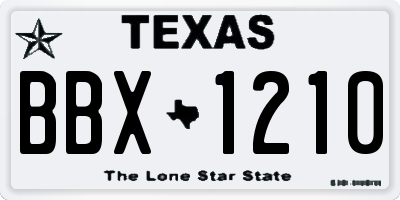 TX license plate BBX1210