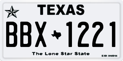 TX license plate BBX1221