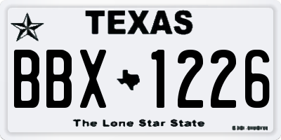 TX license plate BBX1226