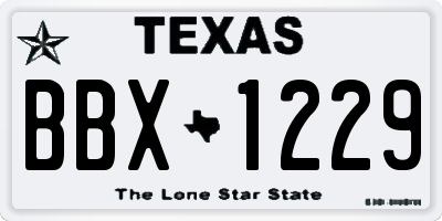 TX license plate BBX1229