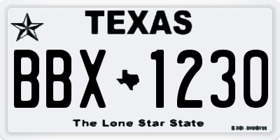 TX license plate BBX1230