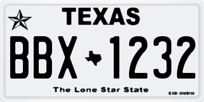 TX license plate BBX1232