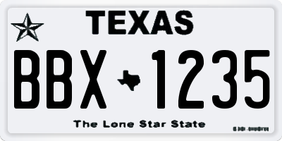 TX license plate BBX1235