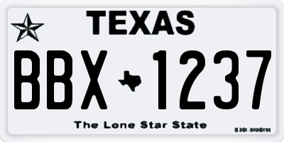 TX license plate BBX1237