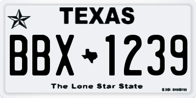 TX license plate BBX1239