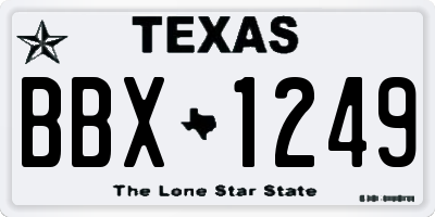 TX license plate BBX1249