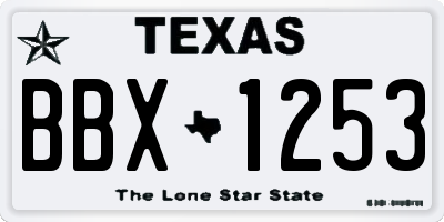 TX license plate BBX1253