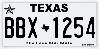 TX license plate BBX1254