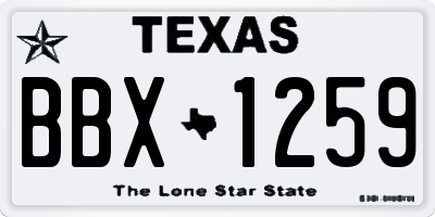 TX license plate BBX1259