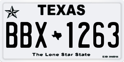 TX license plate BBX1263