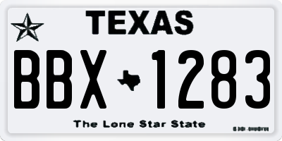 TX license plate BBX1283