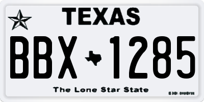 TX license plate BBX1285
