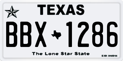 TX license plate BBX1286