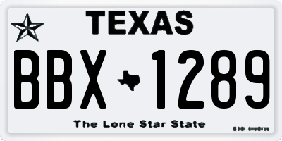 TX license plate BBX1289