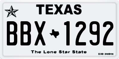 TX license plate BBX1292