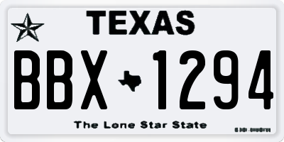 TX license plate BBX1294