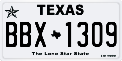 TX license plate BBX1309