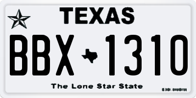 TX license plate BBX1310