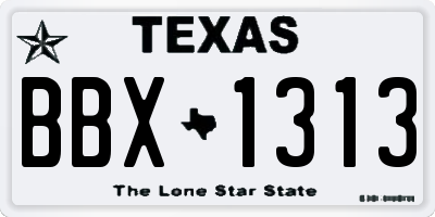 TX license plate BBX1313