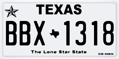 TX license plate BBX1318