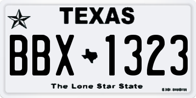 TX license plate BBX1323