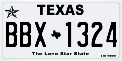 TX license plate BBX1324