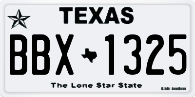 TX license plate BBX1325