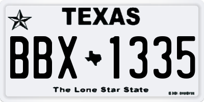 TX license plate BBX1335