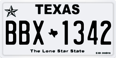 TX license plate BBX1342