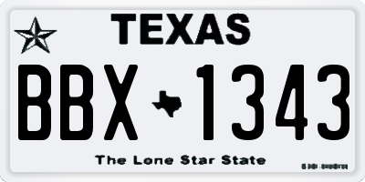 TX license plate BBX1343