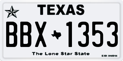 TX license plate BBX1353