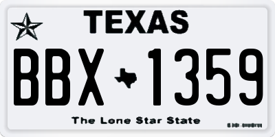 TX license plate BBX1359