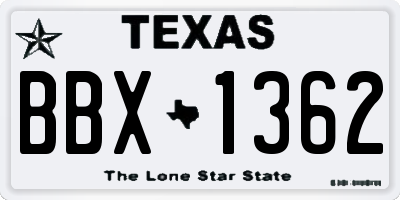 TX license plate BBX1362