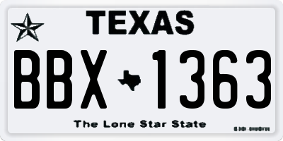 TX license plate BBX1363