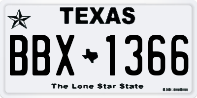 TX license plate BBX1366