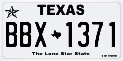 TX license plate BBX1371