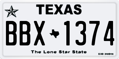 TX license plate BBX1374