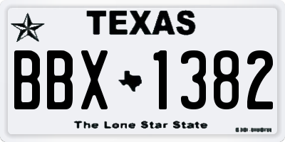 TX license plate BBX1382