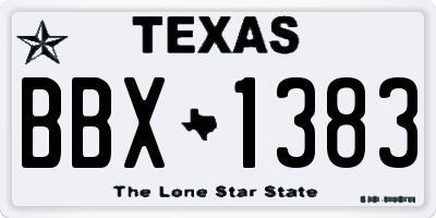TX license plate BBX1383