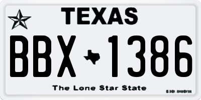 TX license plate BBX1386