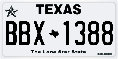 TX license plate BBX1388