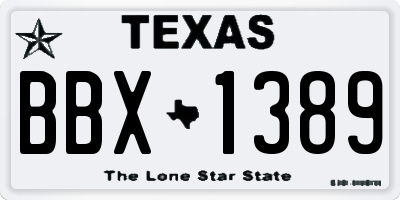 TX license plate BBX1389