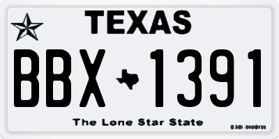 TX license plate BBX1391