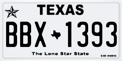 TX license plate BBX1393