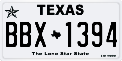 TX license plate BBX1394