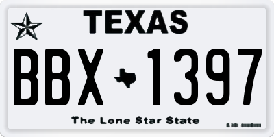 TX license plate BBX1397