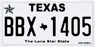 TX license plate BBX1405